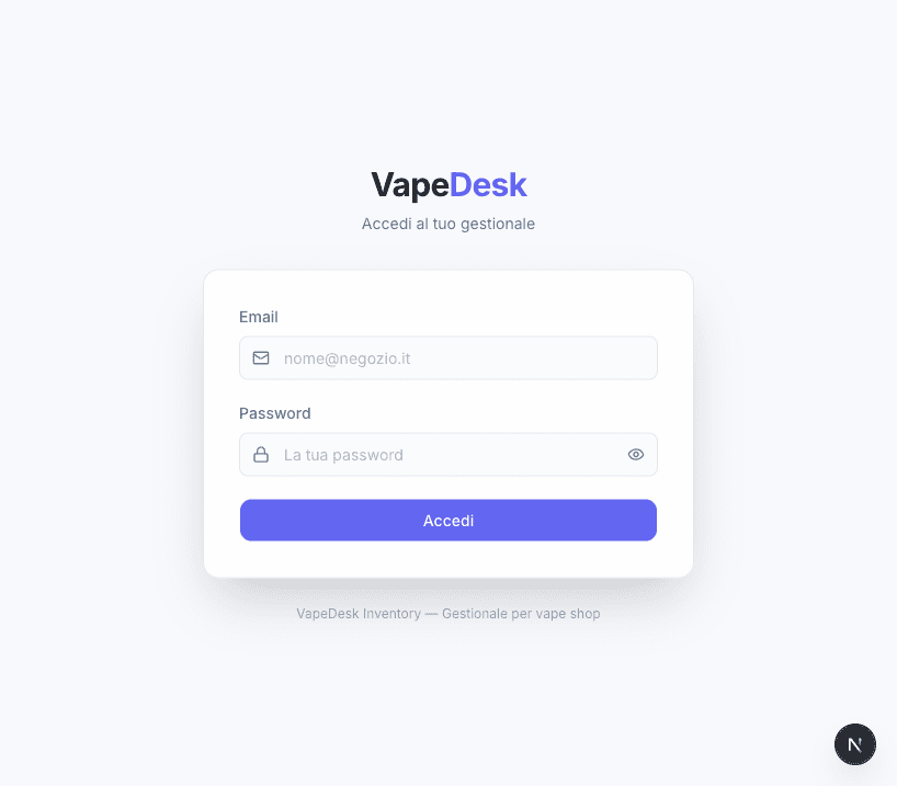 VapeDesk — Login