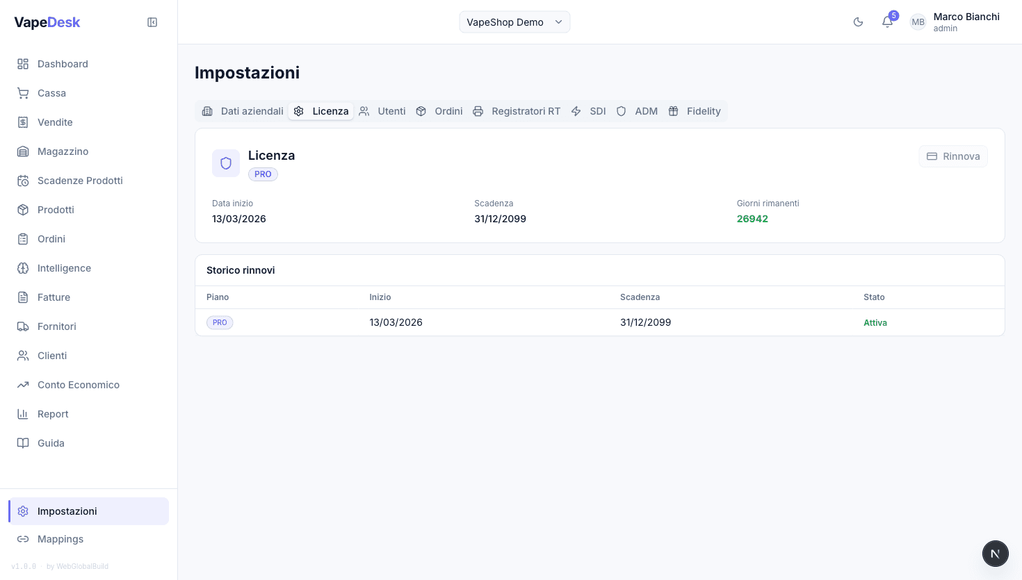 Impostazioni — Light